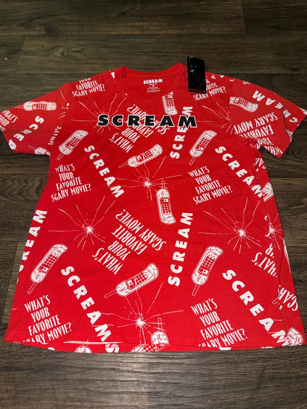 NWT Horror Movie Scream Red Graphic Short Sleeve Crew Neck T-shirt Unisex